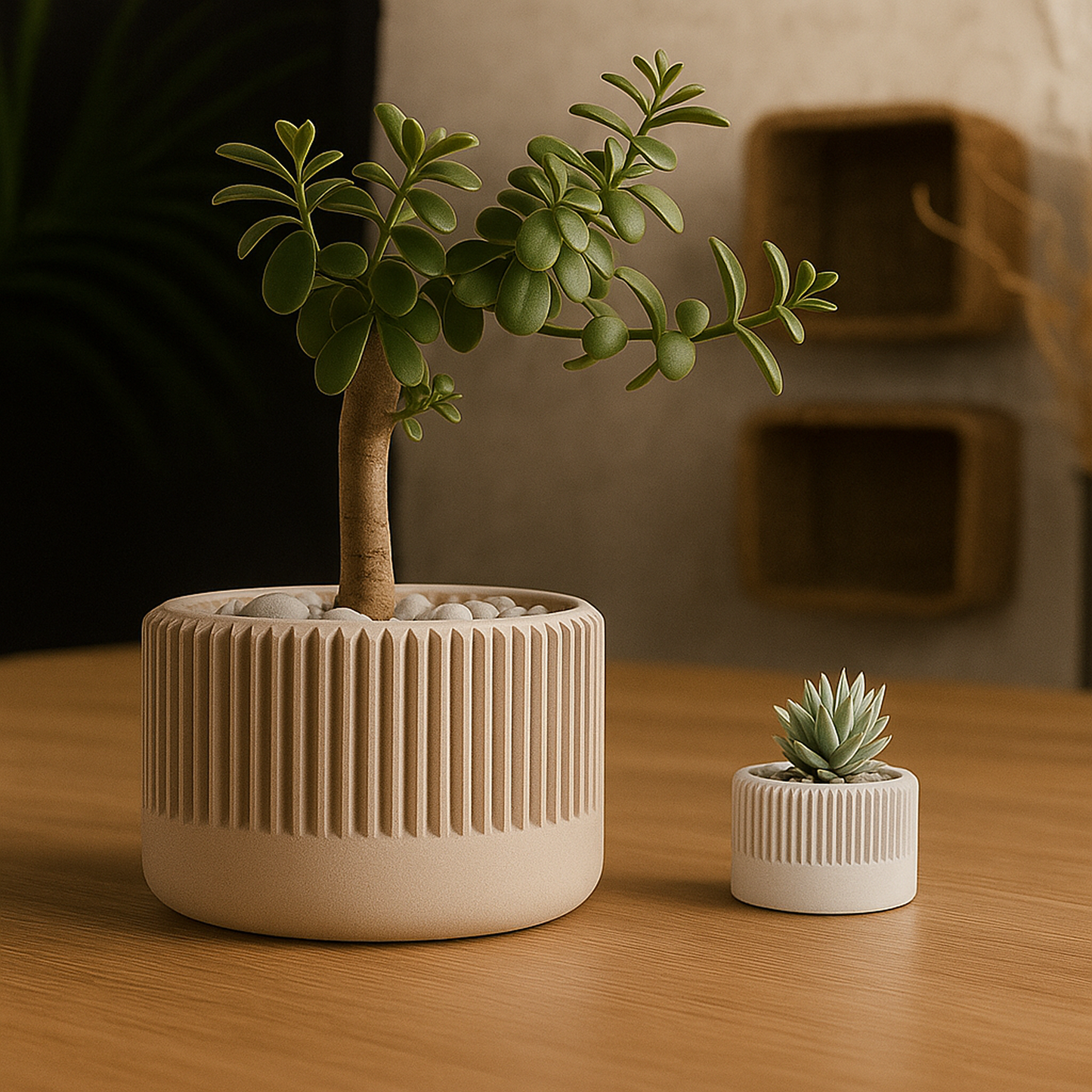 AQUARA – Skulpturaler 3D-gedruckter Pflanztopf aus PLA (Groß & Klein)